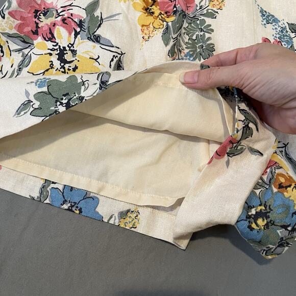 House of Harlow 1960 Size 2 Ivory Floral Linen Blend Halter Romper Woven Belt - Picture 7 of 12